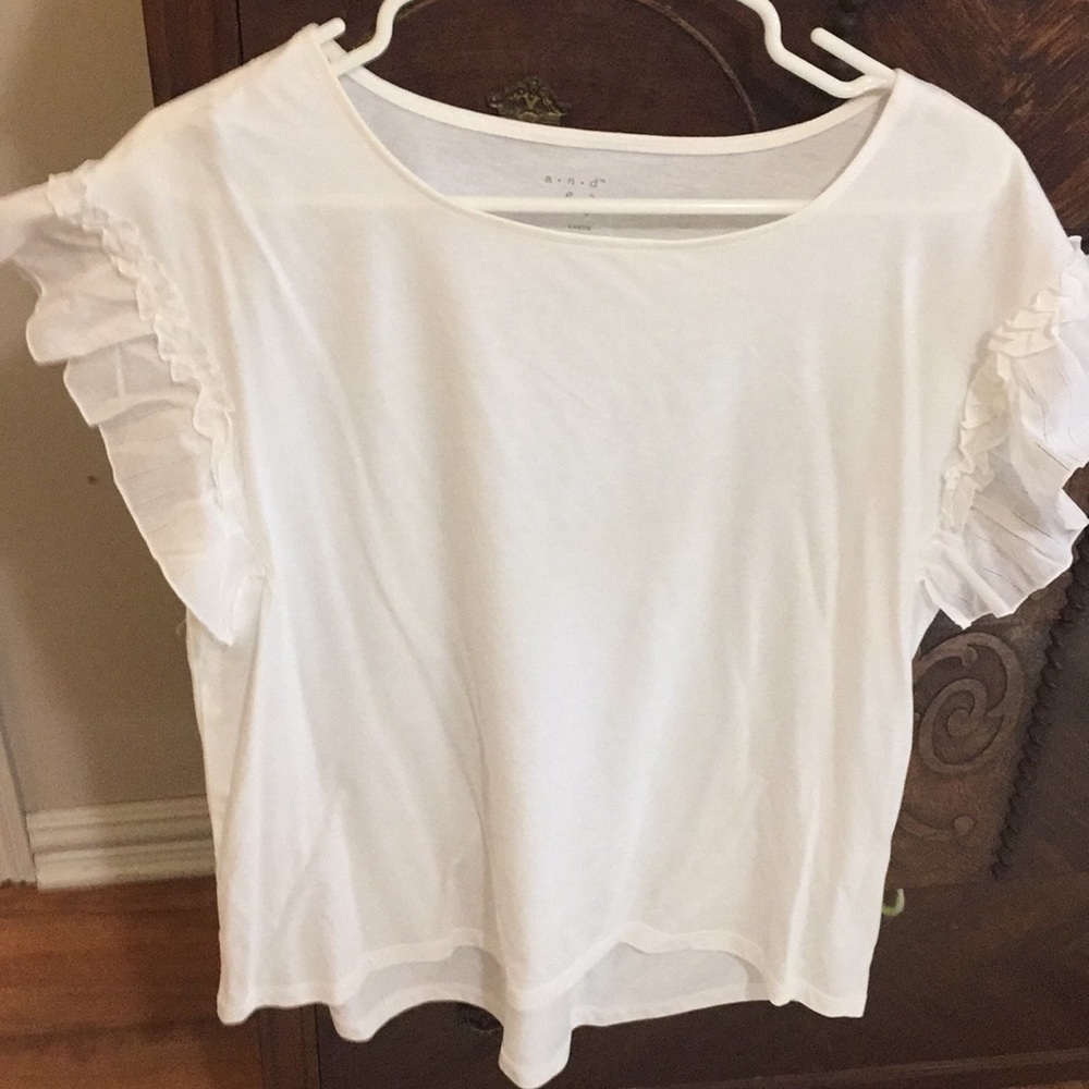 White Lace Sleeve T-Shirt